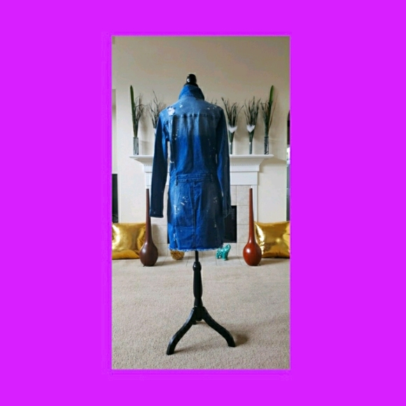 NWT - Distressed Denim Mini Dress - Picture 2 of 2